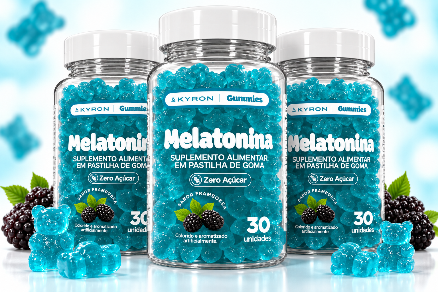Kit com 3 potes de Melatonina Gummies